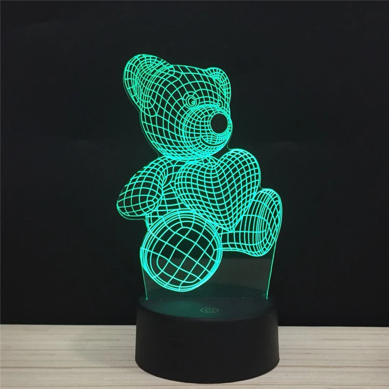 Valentine's Day colorful 3D Light love heart touch lights LED 7 colors Valentine gift present