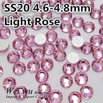 

SS20 1440pcs Glass Material Cut Light Rose Non Hotfix Flatback Rhinestones For Nail Art