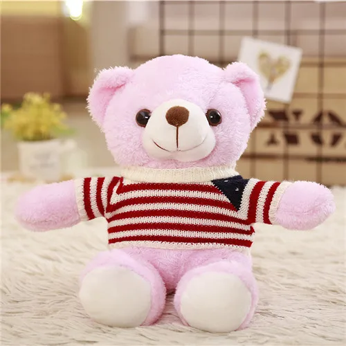 Babynew toys 35 см милый Мишка Тедди мягкая милая плюшевая кукла медведь животное кукла игрушка чучело-игрушка медвежонок детская игрушка подарок на день рождения - Цвет: Pink-Sweater