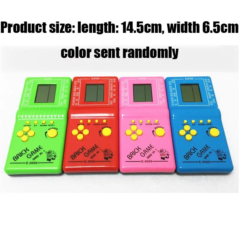 1PCS Classic Tetris Andheld Game Console Video Player Color Mixing LCD Toys Fun Brick Puzzle Handheld Game Players 