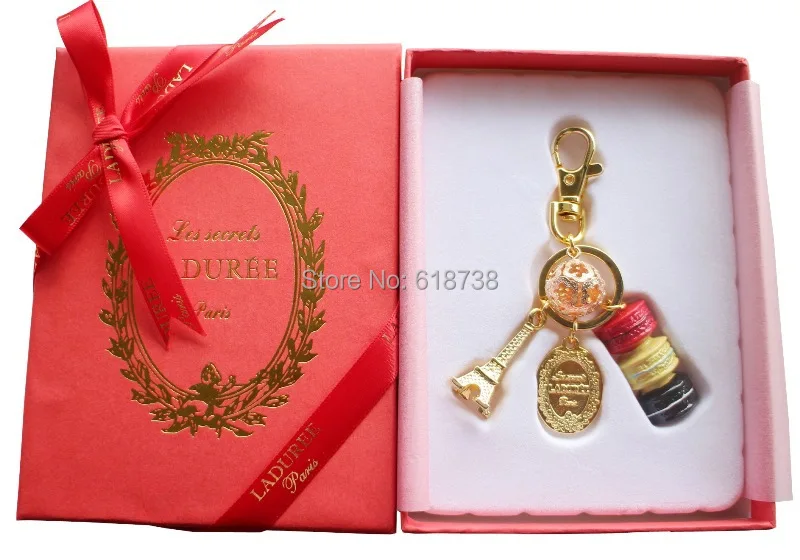 2015 New Macaroon keychain w Christmas ball-yellow (2).jpg