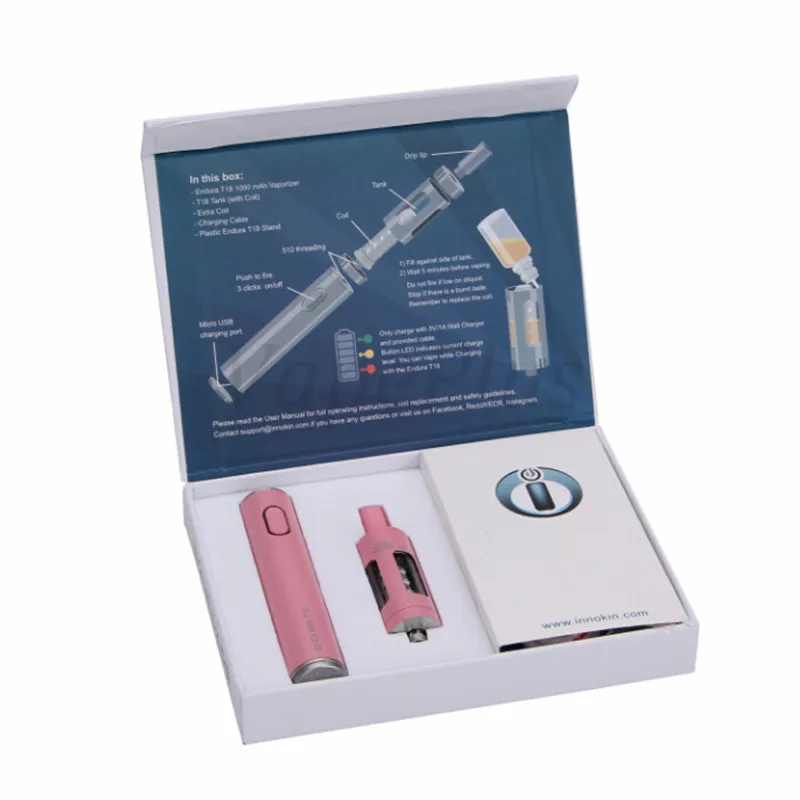 Innokin ENDURA T18 стартовый набор с 2 5 мл призмой атомайзер бак 1000 мАч батарея ECig E кальян