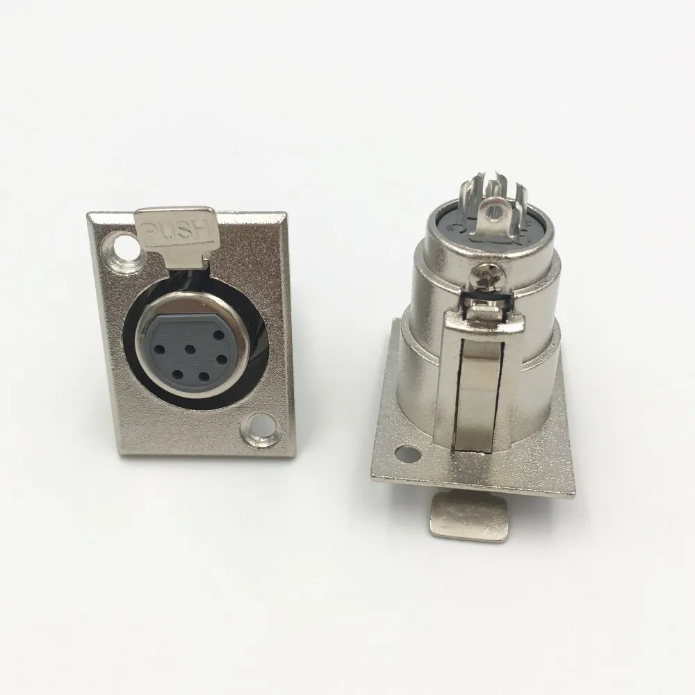 8 шт. 6 PIN XLR штекер или гнездо шасси панель крепление провода Jack Блокировка Разъем