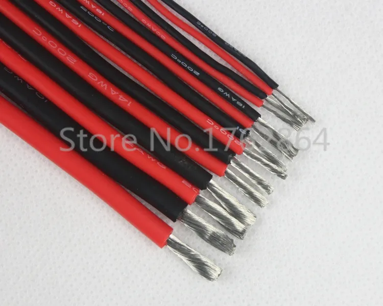28AWG 5 meters lot 28 AWG 200 degrees Celsius High temperature resistant silicone wire DIY Battery
