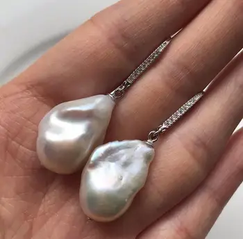 

Hot sale new Style >>>>Baroque Pearl Earrings,Large Pearl Earrings,S925 Lever Back Earrings
