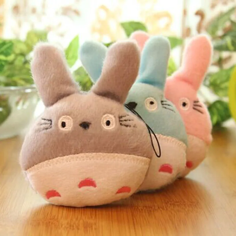 

8CM Totoro Stuffed Toy Plush String Toy Bag Key Chain Charm Wedding Bouquet Toy Doll G0106