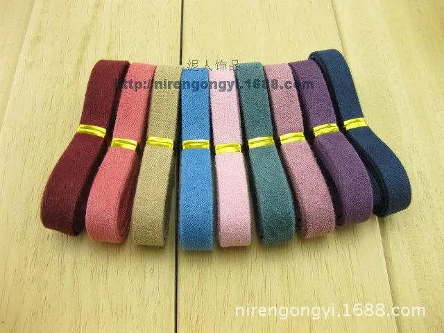 10mm Solid Color Micro Flannelette Suede fabric cloth DIY Hair bowknot accessories material Satin Ribbon 5pcsLot_8