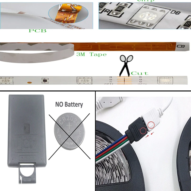 5 м 10 м 20 м SMD 5050 60 светодиодный/M Водонепроницаемый RGB светодиодный полосы светильник диод Wi-Fi контроллер постоянного тока 12V адаптер переменного тока комплект гибкий светодиодный лента