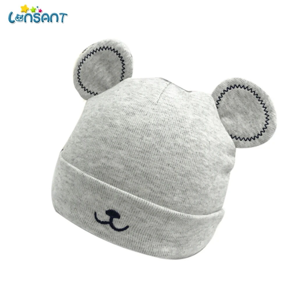 

LONSANT Cute Bear Baby Girls Boys Hat Toddler Cap Knitted Warm Kids 2019 Winter Hats Newborn Accessories N30