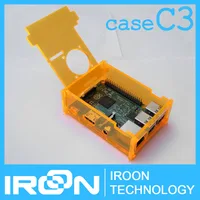 case C3: Raspberry PI 3 Orange Clear Acrylic Case Box Cover Shell Enclosure for Raspberry PI 2 Model B and Model B+