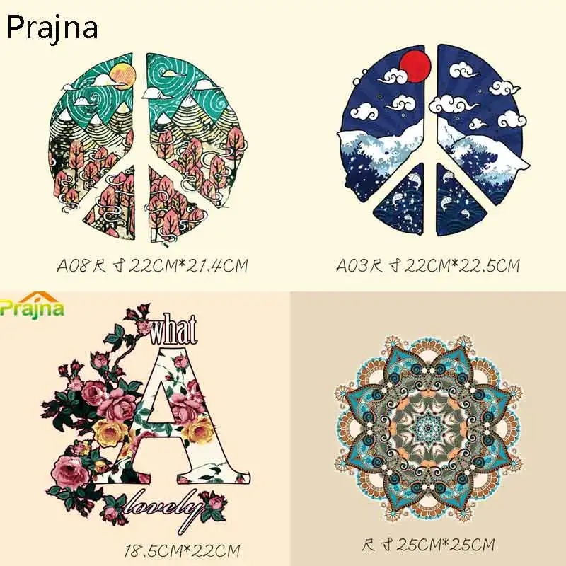 

Prajna Collares Bohemia Anime Patches Set Backpack Patches For Clothes Iron Paste Thermal Transfer Pattern DIY Crafts Decor E