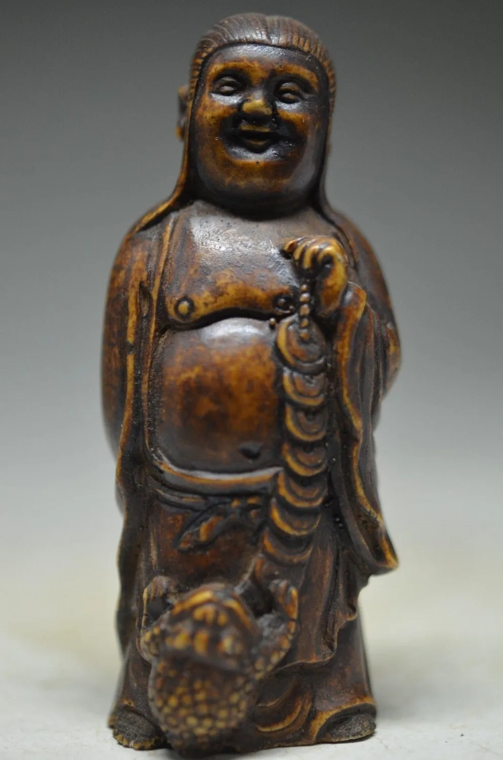 EXQUISITE WORKMANSHIP CHINESE ROCK STONE CARVED LIUHAI PLAY TOAD STATUE ...