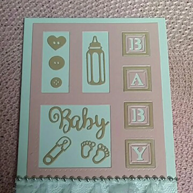  Hemere Baby Bottle Set Frame Metal Steel Cutting Dies Stencil for Making DIY Scrapbooking Invitatio - 32954322377