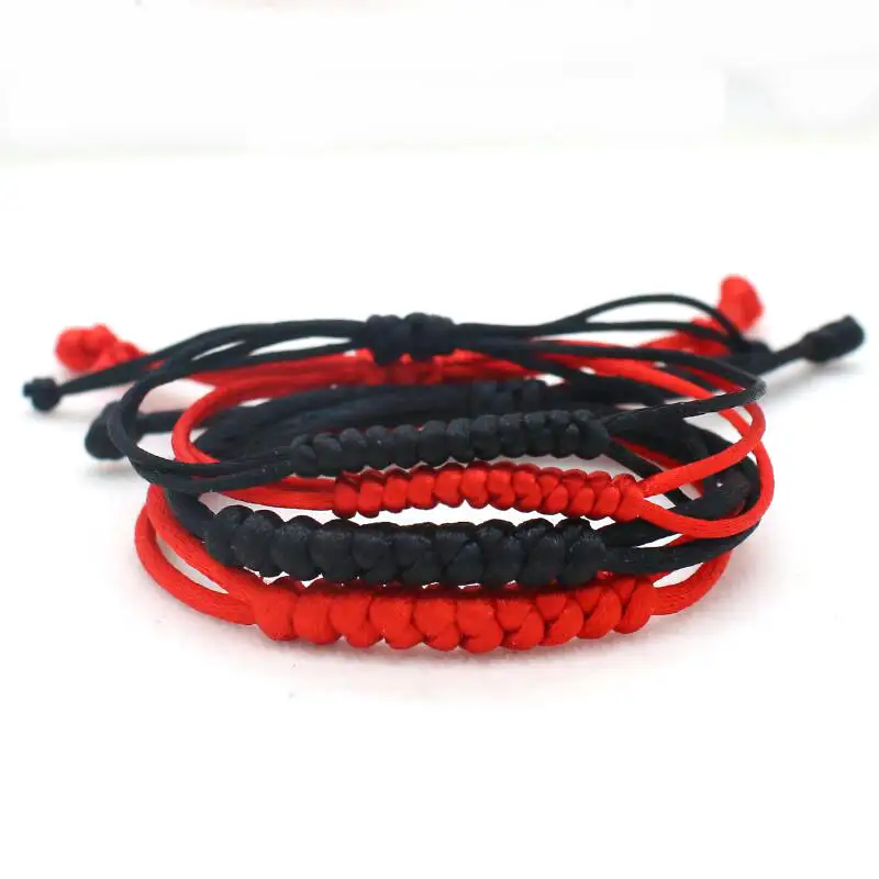 Lucky Red String Bracelet Simple Handmade Braid Adjustable King Kong Knot Charm Bracelets for Women Men Jewelry Couple Kids Gift bracelet jewelry leather bracelets shell charm bracelets