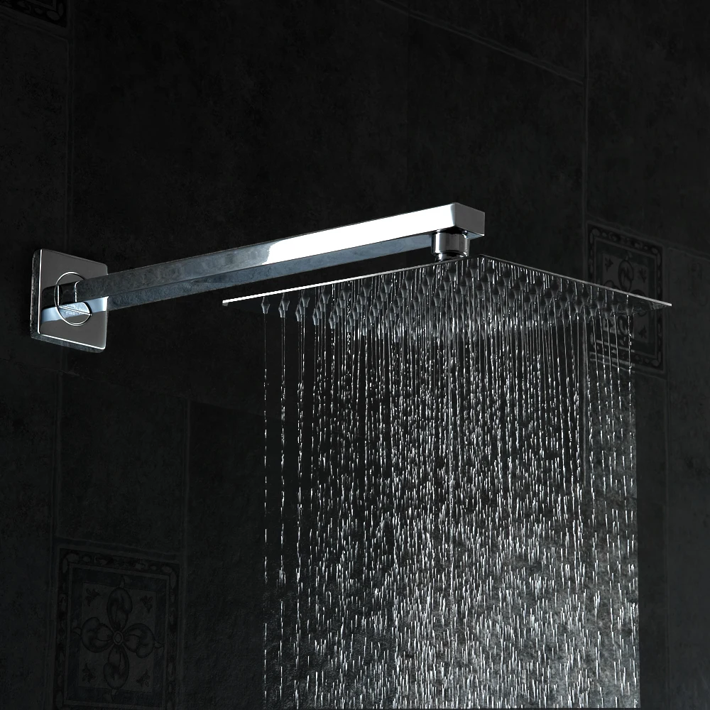 becola shower head with shower arm square stainless steel ultra thin
