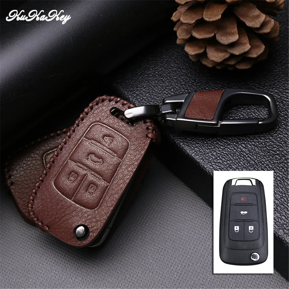 Brown Для OPEL Vauxhall Astra Corsa Antara Meriva Insignia Chevrolet Cruze Fit Автомобиль Buick Key чехол Защитный ключ оболочки кожи сумка - Название цвета: Brown