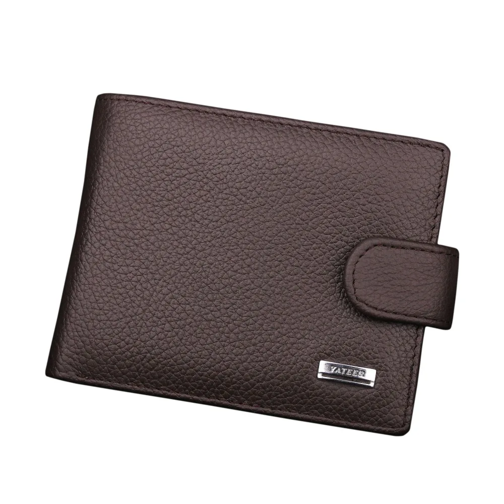  Men's Classic Genuine Leather Two Layer Folded Short Wallets,Soft Cowhide Leather Business Multi-Function Wallet Hasp Coin Purse 