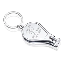 Персонализированные Свадебные сувениры индивидуальная гравировка по металлу серебро ногтей клипер брелок открывалка для бутылок пива свадебный подарок