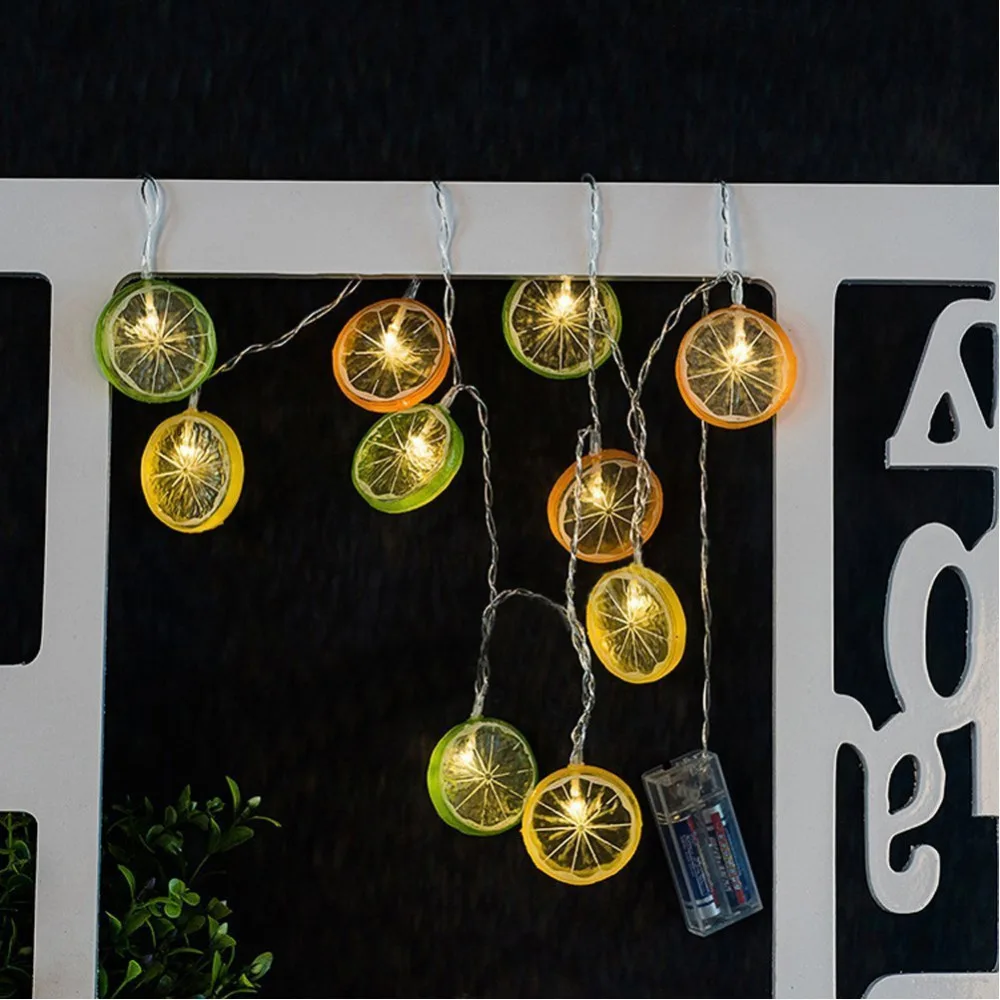 Outdoor Led Christmas Lights Lemon Slice Shape Battery Operated Fairy Lights Garland led Christmas Decoration For