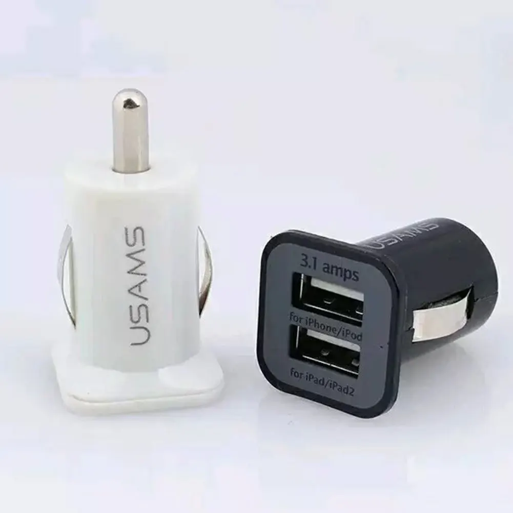 العالمي السيارات شاحن سيارة البسيطة المزدوج منافذ USB محول مأخذ التوصيل لباد فون