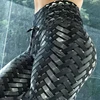 2018 New Black Weaving Printed Tie Women Fitness Leggings Push Up Workout Leggings Elastic Female Sporting Leggins Pants 1
