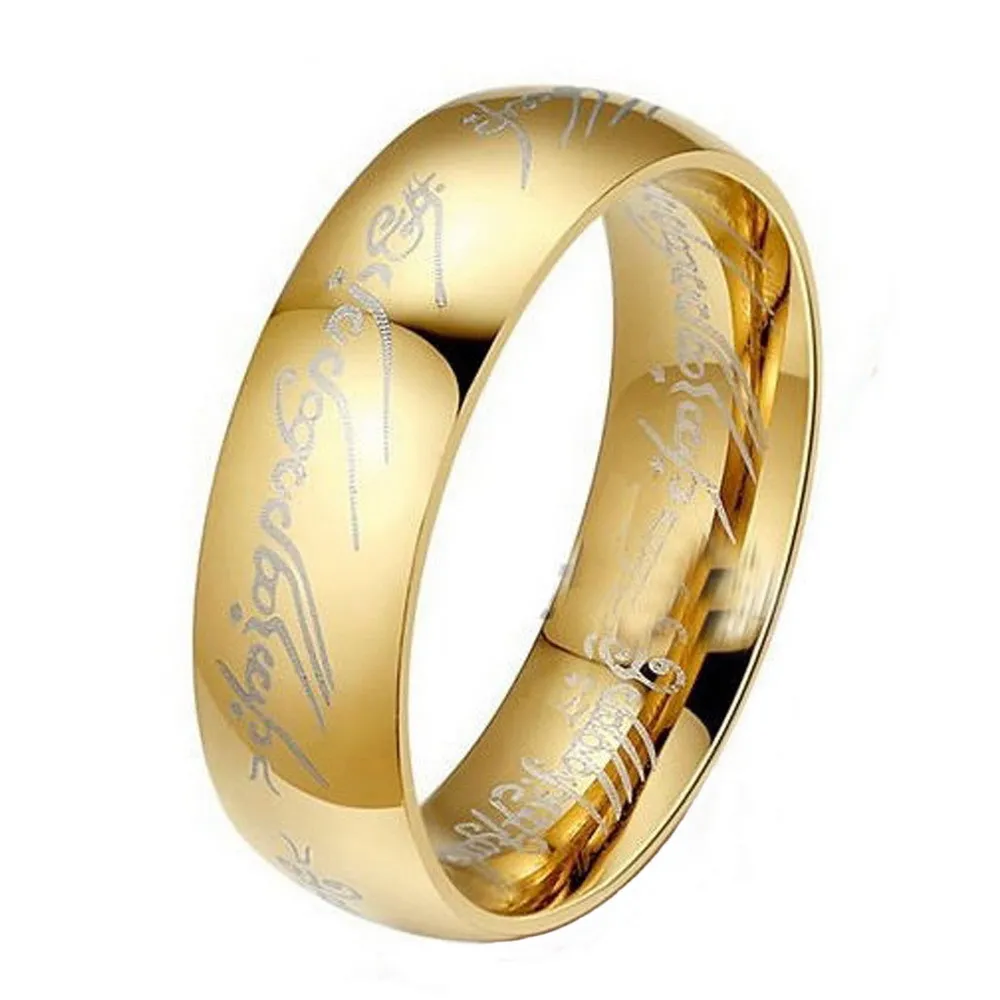 Fashion Hobbit Letters Male Gift Midi Love Ring Tungsten One Ring of ...