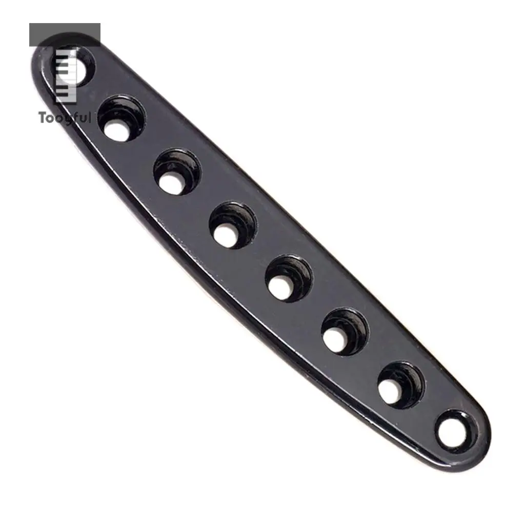 Tooyful 1Pc Electric Guitar Parts Bridge String Thru Body Ferrules Bushing Plate Black or Silver
