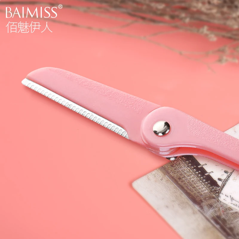 

BAIMISS Folding Stereotypes Repair Eyebrow Scissors Beauty Makeup Tools Portable Eyebrow Scissor