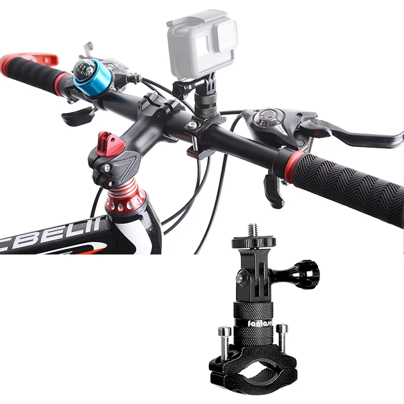 

Bike Motorcycle Handlebar 360 Degree Rotary Bracket Clamp for Gopro Hero 7 6 5 4 Black SJCAM Sports Camcorder Mount Holder Kit