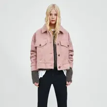 Женская новая однотонная куртка из овечьей шерсти, пальто, модное повседневное пальто с карманами на пуговицах, подходит ко всему, Осеннее и зимнее женское пальто, одежда