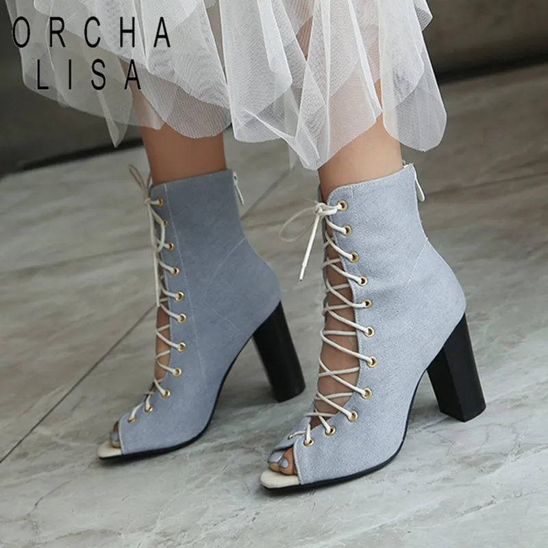 jeans with high heel boots