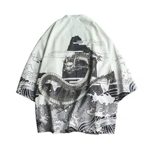 Модное повседневное пальто кардиган японская женская мужская одежда кимоно Аниме Печать Косплей Мужская пижама-кимоно