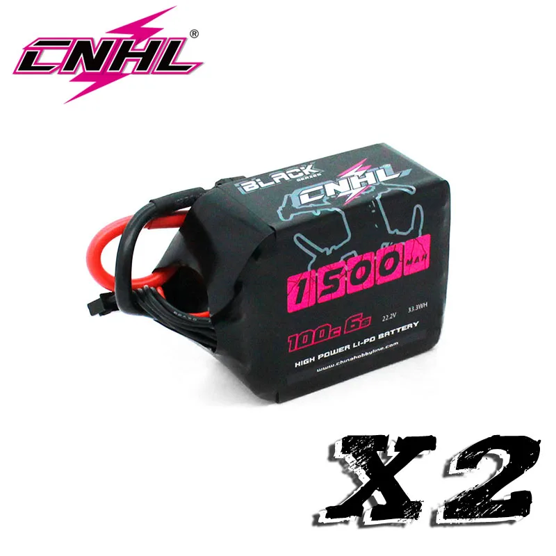 

2UNITS CNHL Black Series 1500mAh 6S 22.2V 100C Lipo Battery Pack lipo with XT60 Plug for RC Truck Airplane FPV
