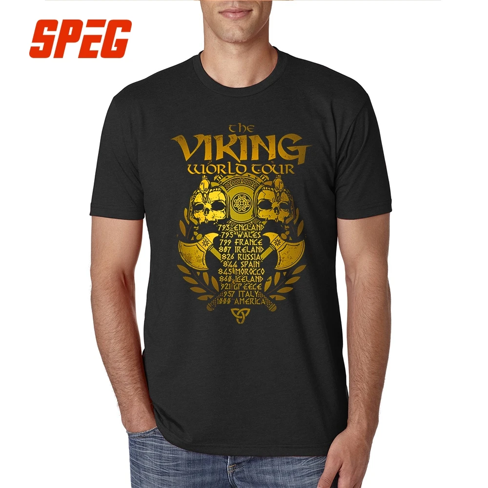 

T Shirt Vikings New Golden Legends Valhalla Youth Cotton Short Sleeve Tshirs Hot Selling T-Shirt Men Vintage Printing Big Size