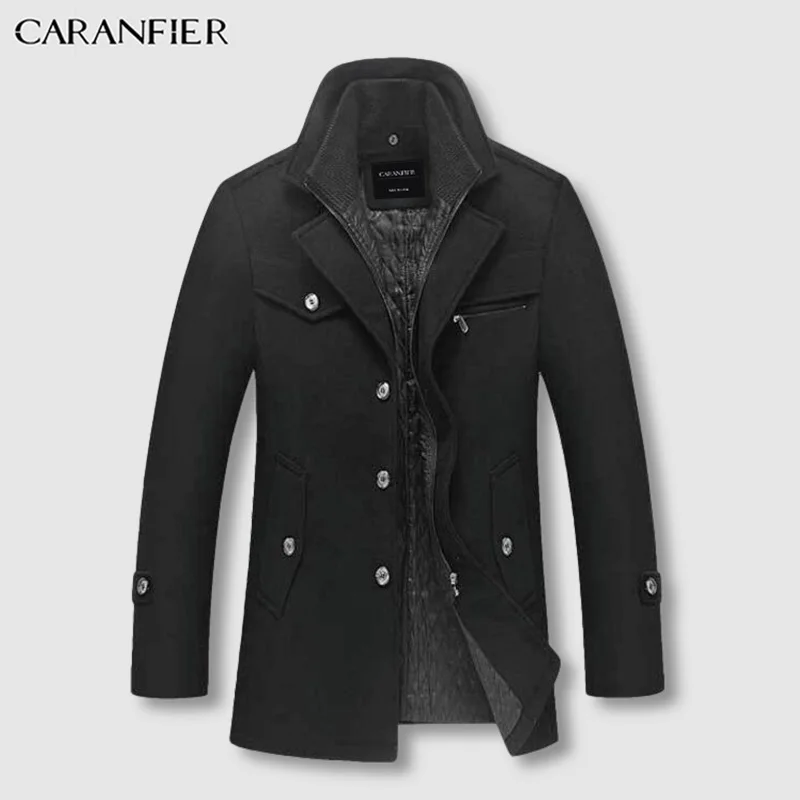 Мужская повседневная куртка CARANFIER бархатная брендовая мужская шерстяная с