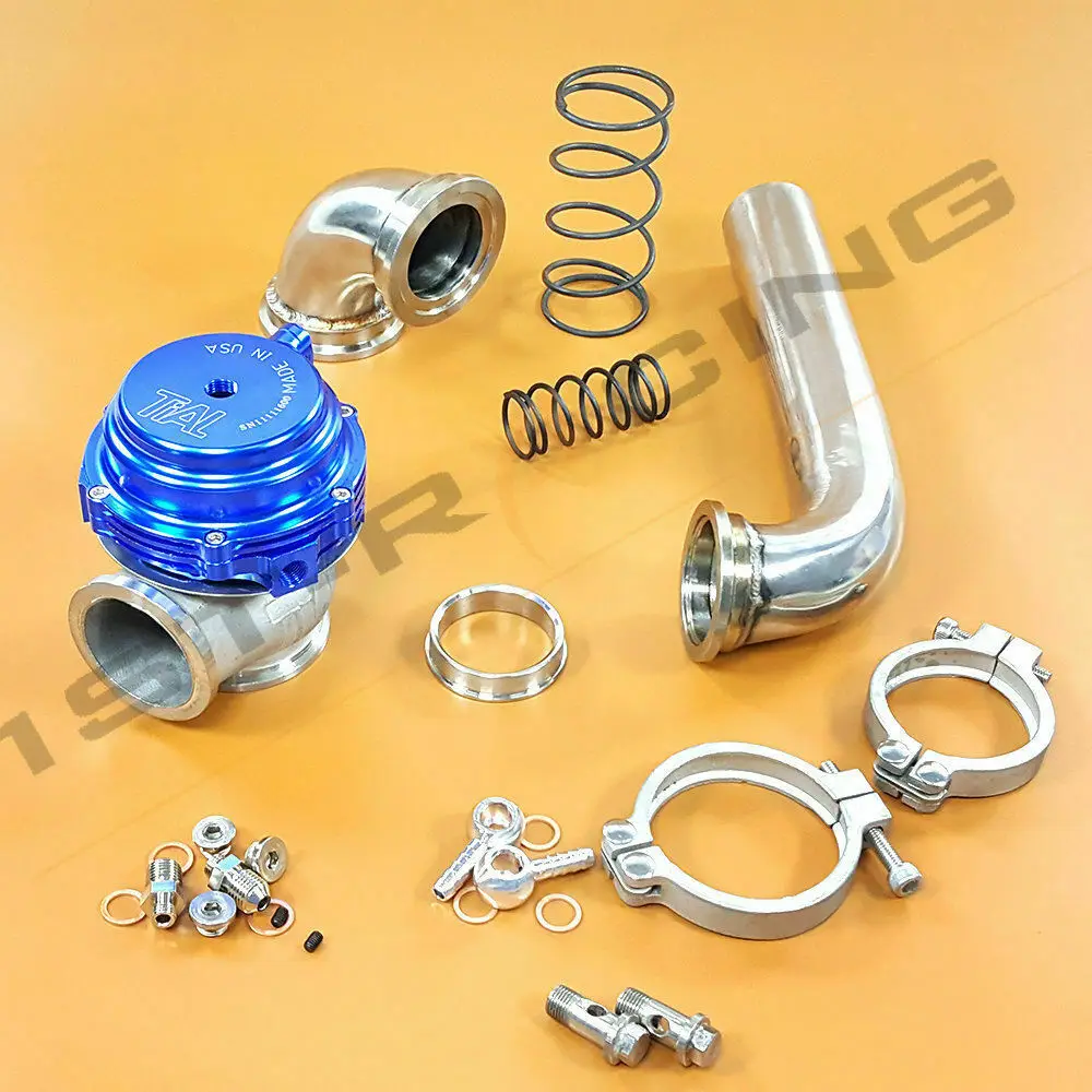 Mvr44 Blu 44Mm Wastegate 14Psi + Tubo Di Scarico Inossidabile 304 + Adattatore Di Ingresso A Gomito