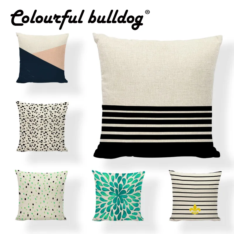 

Colorful Geometric Pillow Case Trigon Dot 17Inch Striped Rectangle Galaxy Cushion Cover Decorate Outdoor Rock Chair Home Office