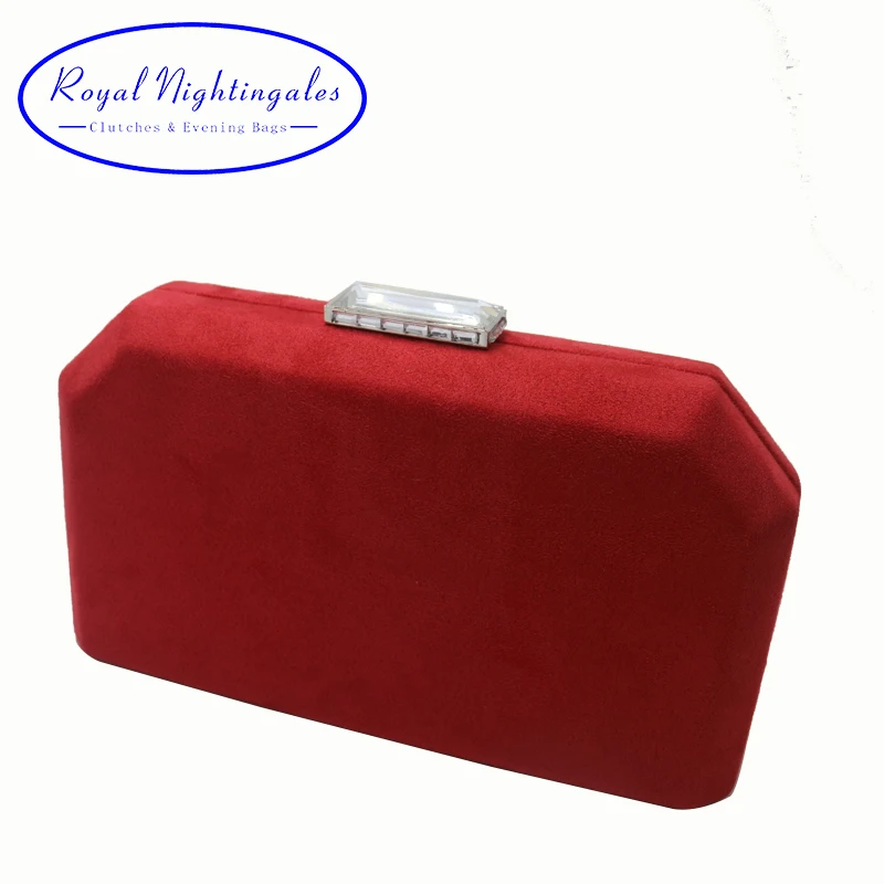 red suede clutch