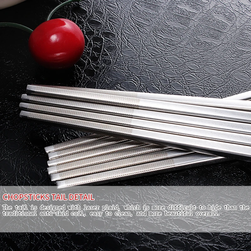 JueQi 304 китайские палочки для еды из нержавеющей стали, пшеничная солома, портативные палочек для путешествий для палочек, многоразовые палочки для еды для суши, 1 пара