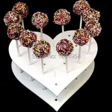 15 отверстий акриловый белый сердце Дисплей Стенд Форма торт леденец держатель Детский День рождения Свадебные украшения изделия 1 шт