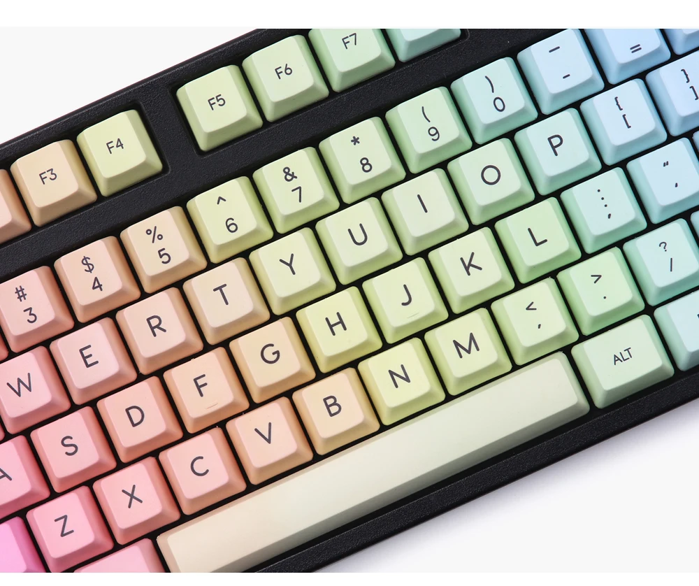 Rainbow keycap123 keys pbt oem mx mechanical keyboard keycaps dye MAC key included iso keys
