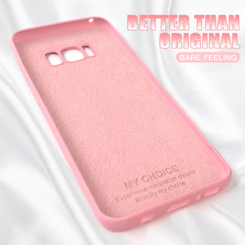 

For Samsung Galaxy S7 Edge S8 S9 S10 Plus S10 Lite S10E Liquid Silicone Phone Case For Note 8 9 Soft Plain Cute Back Cover
