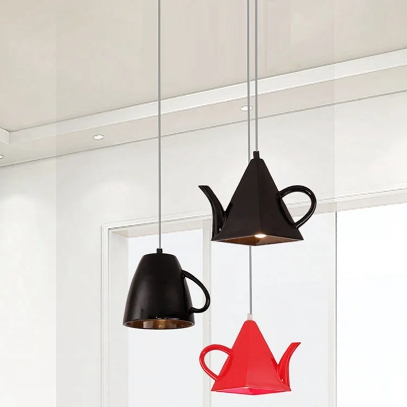 Lukloy Modern Kitchen Lamp Resin Teapot Tea Cup Kitchen Pendant Light Hanglamp Hanging Light Fixture For Dining Room Decoration Pendant Light Shades Light Shadekitchen Lamp Aliexpress