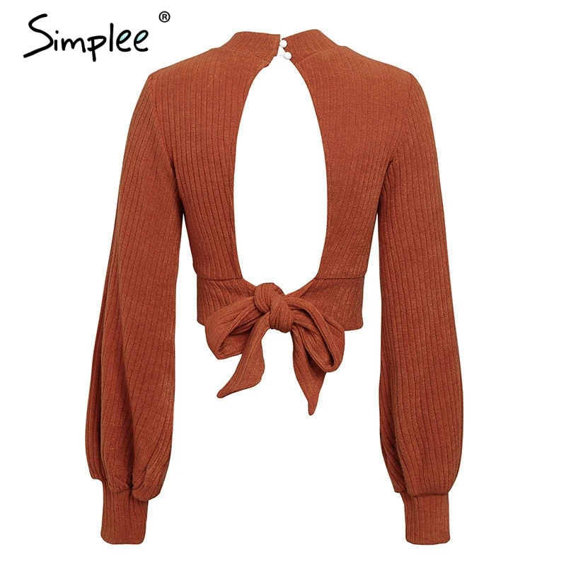 New Women Elegant Shirt Backless Bow Tie OC00166