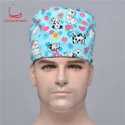 Хирургическая Кепка для мужчин, с рисунком из мультфильма Европы и Америки, для домашних животных, больница, клиника, Рабочая кепка для орального анестезиолога