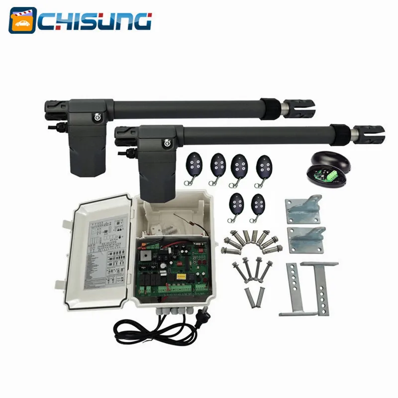 Dual Automatic Swing Gate Opener with 6 Remotes and 1 push button for