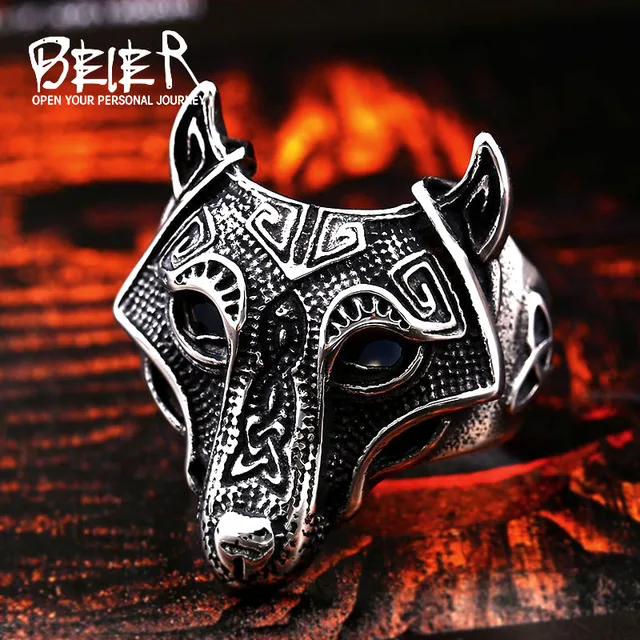 Beier Norse Viking Nordic Wolf Animal Thor Hammer Man Drop shipping wholesale Ri Beier Norse Viking Nordic Wolf Animal Thor Hammer Man Drop shipping wholesale Ri