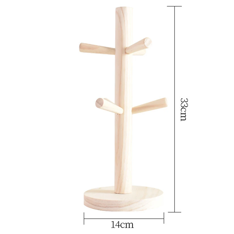 Cup Holder Tree Stylish Wooden Mug Tree for Storage Coffee Tea Cup @LS