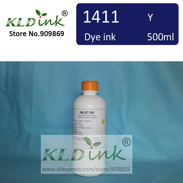 

[ KLD Ink ] 1PCS x 500ml Compatible BCI-1411 BCI1411 YELLOW Dye ink for W7200 W8200 W8400 Large Format Printer