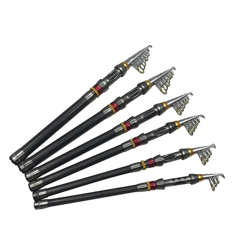 

Carbon Portable Fiber Telescopic Fishing Rod Spinning Pole Hand Fishing Tackle Sea Ocean Rod 1.8- 3.6M Fishing Rod